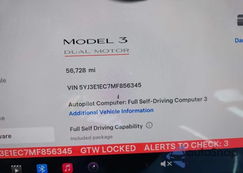 2021 Tesla Model 3 Performance Dual Motor All-Wheel Drive from USA, damaged, VIN 5YJ3E1EC7MF856345